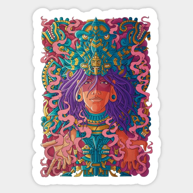 Aztec Goddess Tattoo Sticker by danielcolumna_art